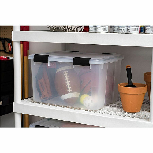 IRIS Weathertight Storage Box, 46 Quarts, 11 4/5"H x 15 4/5"W x 19 7/10"D, Clear (110450)