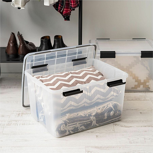 IRIS Weathertight Storage Box, 46 Quarts, 11 4/5"H x 15 4/5"W x 19 7/10"D, Clear (110450)