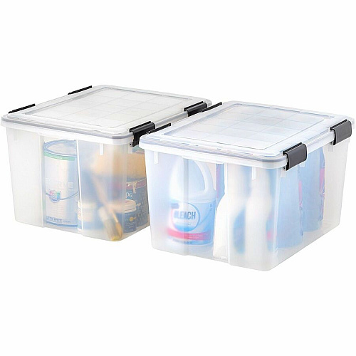 IRIS Weathertight Storage Box, 46 Quarts, 11 4/5"H x 15 4/5"W x 19 7/10"D, Clear (110450)