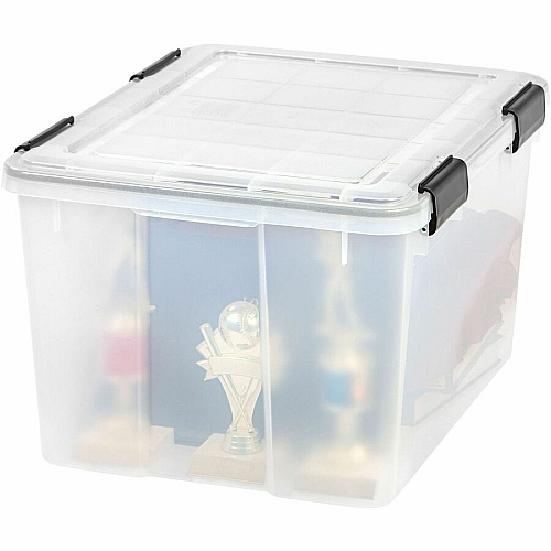 IRIS Weathertight Storage Box, 46 Quarts, 11 4/5"H x 15 4/5"W x 19 7/10"D, Clear (110450)