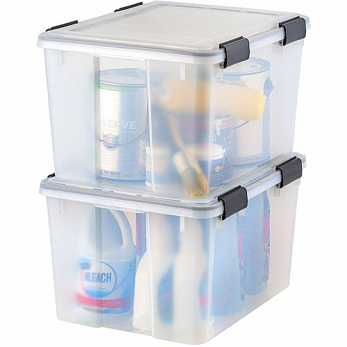 IRIS Weathertight Storage Box, 46 Quarts, 11 4/5"H x 15 4/5"W x 19 7/10"D, Clear (110450)