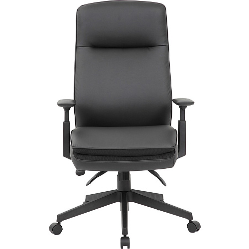 Lorell Soft High-back Executive Office Chair Black Seat Color - Vinyl Seat Material - Black Back Color - Vinyl Back Material - Black Frame Color - High Back - 5-star Base - Armrest - 1 Each (LLR03206)