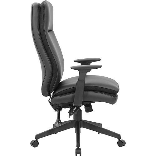 Lorell Soft High-back Executive Office Chair Black Seat Color - Vinyl Seat Material - Black Back Color - Vinyl Back Material - Black Frame Color - High Back - 5-star Base - Armrest - 1 Each (LLR03206)