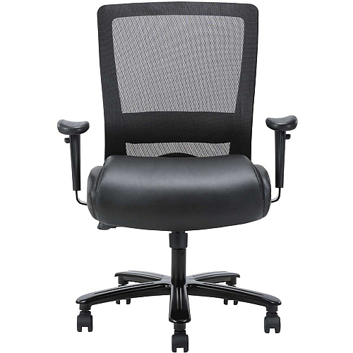 Lorell Heavy-duty Mesh Back Task Chair Black Seat Color - Leather, Polyurethane Seat Material - Black - Armrest - 1 Each (LLR03207)