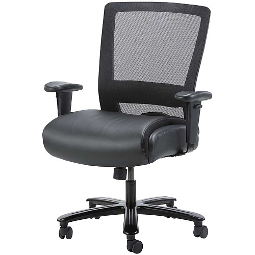 Lorell Heavy-duty Mesh Back Task Chair Black Seat Color - Leather, Polyurethane Seat Material - Black - Armrest - 1 Each (LLR03207)