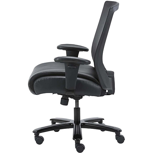 Lorell Heavy-duty Mesh Back Task Chair Black Seat Color - Leather, Polyurethane Seat Material - Black - Armrest - 1 Each (LLR03207)