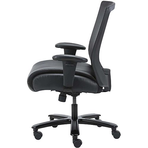 Lorell Heavy-duty Mesh Back Task Chair Black Seat Color - Leather, Polyurethane Seat Material - Black - Armrest - 1 Each (LLR03207)