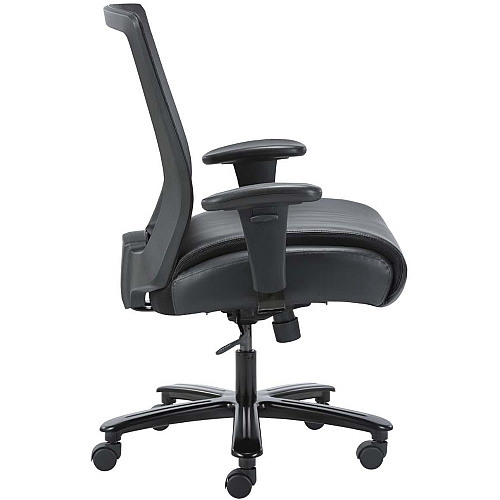 Lorell Heavy-duty Mesh Back Task Chair Black Seat Color - Leather, Polyurethane Seat Material - Black - Armrest - 1 Each (LLR03207)