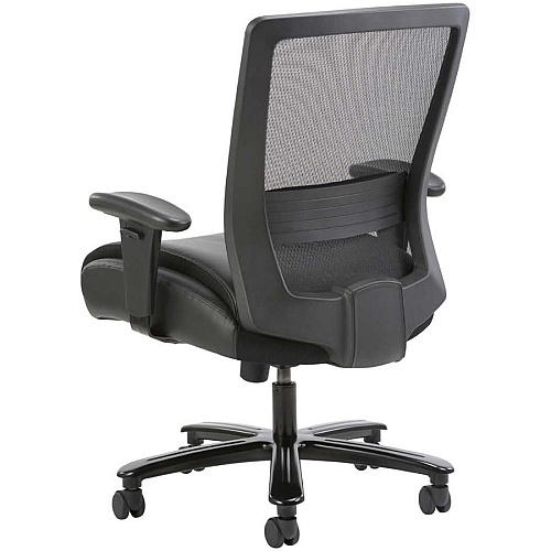 Lorell Heavy-duty Mesh Back Task Chair Black Seat Color - Leather, Polyurethane Seat Material - Black - Armrest - 1 Each (LLR03207)