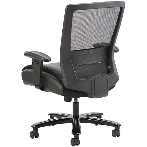 Lorell Heavy-duty Mesh Back Task Chair Black Seat Color - Leather, Polyurethane Seat Material - Black - Armrest - 1 Each (LLR03207)