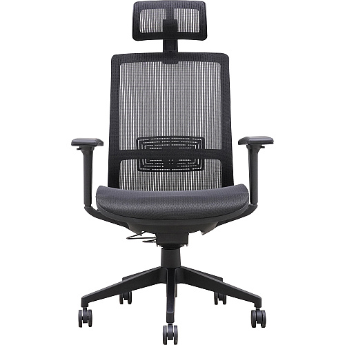 Lorell Mesh High-Back Task Chair With Headrest Black - Armrest - 1 Each (LLR03208)