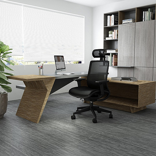 Lorell Mesh High-Back Task Chair With Headrest Black - Armrest - 1 Each (LLR03208)