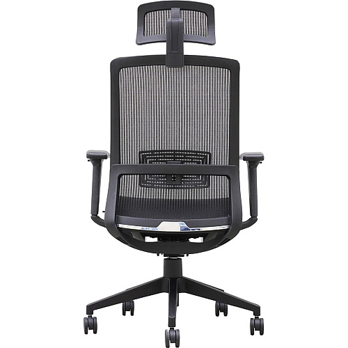 Lorell Mesh High-Back Task Chair With Headrest Black - Armrest - 1 Each (LLR03208)