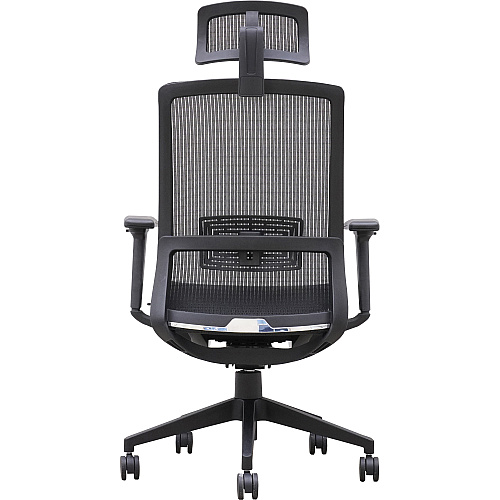 Lorell Mesh High-Back Task Chair With Headrest Black - Armrest - 1 Each (LLR03208)