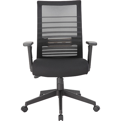 Lorell Horizontal Mesh High-Back Task Chair Fabric Seat Material - Black - Armrest - 1 Each (LLR00590)