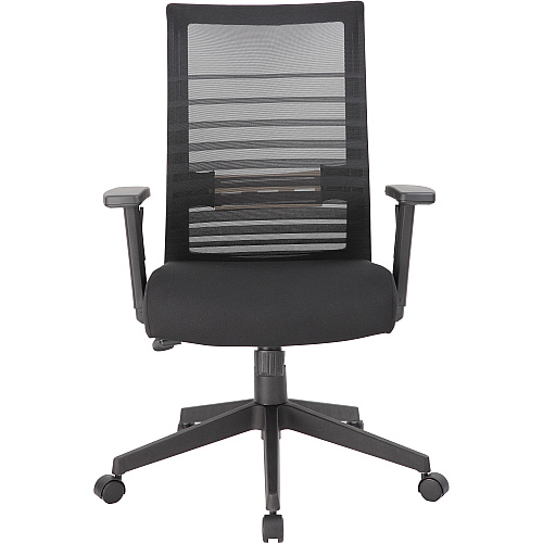 Lorell Horizontal Mesh High-Back Task Chair Fabric Seat Material - Black - Armrest - 1 Each (LLR00590)