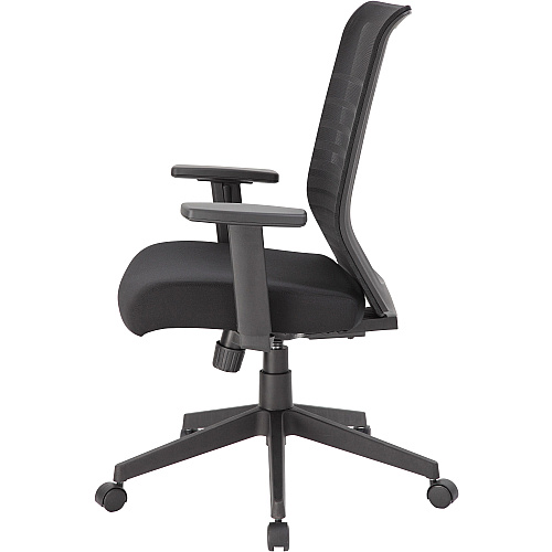 Lorell Horizontal Mesh High-Back Task Chair Fabric Seat Material - Black - Armrest - 1 Each (LLR00590)