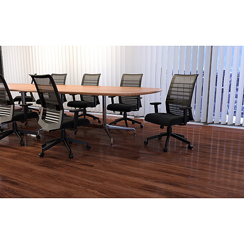 Lorell Horizontal Mesh High-Back Task Chair Fabric Seat Material - Black - Armrest - 1 Each (LLR00590)