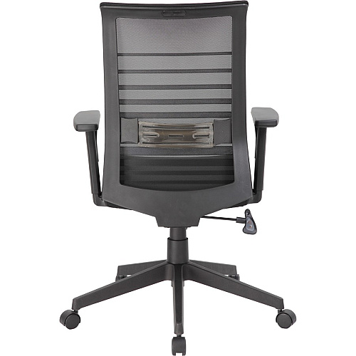 Lorell Horizontal Mesh High-Back Task Chair Fabric Seat Material - Black - Armrest - 1 Each (LLR00590)
