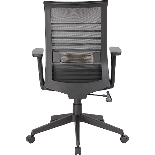 Lorell Horizontal Mesh High-Back Task Chair Fabric Seat Material - Black - Armrest - 1 Each (LLR00590)