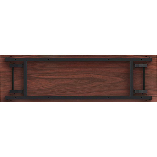Lorell Folding Training Table Melamine Top - 60" Table Top Width x 18" Table Top Depth x 1" Table Top Thickness - 30" Height - Assembly Required - Mahogany - Particleboard Top Material - 1 Each (LLR60747)
