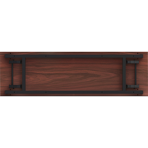 Lorell Folding Training Table Melamine Top - 60" Table Top Width x 18" Table Top Depth x 1" Table Top Thickness - 30" Height - Assembly Required - Mahogany - Particleboard Top Material - 1 Each (LLR60747)