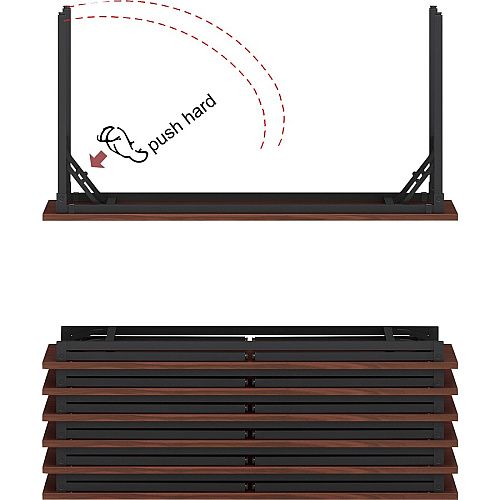 Lorell Folding Training Table Melamine Top - 60" Table Top Width x 18" Table Top Depth x 1" Table Top Thickness - 30" Height - Assembly Required - Mahogany - Particleboard Top Material - 1 Each (LLR60747)