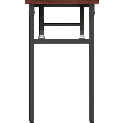 Lorell Folding Training Table Melamine Top - 60" Table Top Width x 18" Table Top Depth x 1" Table Top Thickness - 30" Height - Assembly Required - Mahogany - Particleboard Top Material - 1 Each (LLR60747)