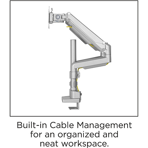 Lorell Mounting Arm for Monitor - Gray Height Adjustable - 2 Display(s) Supported - 19.80 lb Load Capacity - 75 x 75, 100 x 100 - 1 Each (LLR99803)