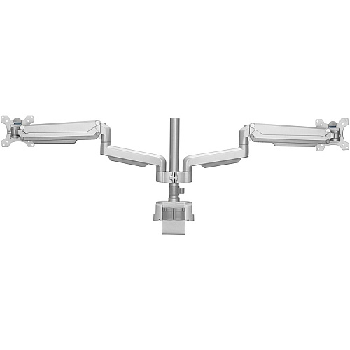 Lorell Mounting Arm for Monitor - Gray Height Adjustable - 2 Display(s) Supported - 19.80 lb Load Capacity - 75 x 75, 100 x 100 - 1 Each (LLR99803)