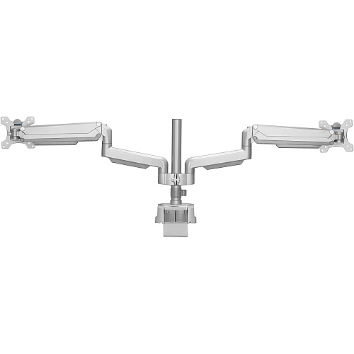 Lorell Mounting Arm for Monitor - Gray Height Adjustable - 2 Display(s) Supported - 19.80 lb Load Capacity - 75 x 75, 100 x 100 - 1 Each (LLR99803)