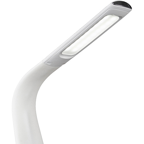 OttLite Thrive LED Desk Lamp with Clock and Sanitizing 10" Height x 2.6" Width - LED Bulb - USB Charging, Flexible Neck, Clock, Sanitizing - Desk Mountable - White - for Furniture, Desk, Office, Home, Dorm (SCEY700S)