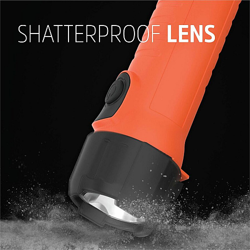 Energizer Intrinsically Safe Emergency Light LED - 2 x D - Battery - Drop Resistant, Water Proof - Orange - 1 Each (ENISHH25E)