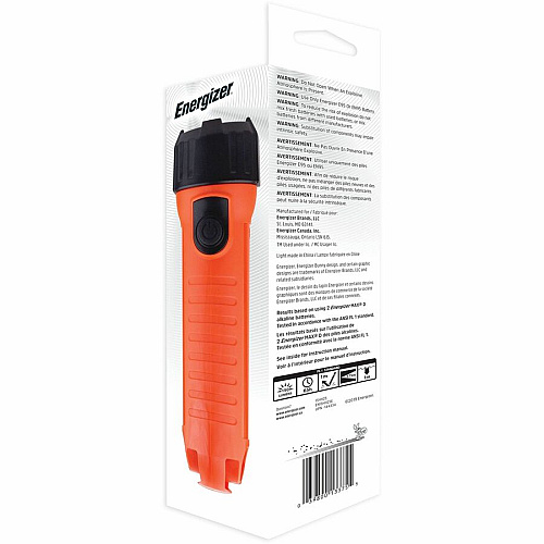 Energizer Intrinsically Safe Emergency Light LED - 2 x D - Battery - Drop Resistant, Water Proof - Orange - 1 Each (ENISHH25E)