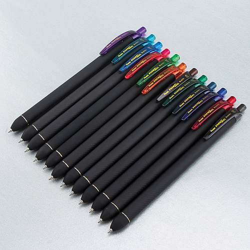 EnerGel Kuro Liquid Gel Retractable Pens 0.7 mm Pen Point - Retractable - Assorted Ink - Liquid Gel Ink - Rubberized Barrel - 12 / Pack (BL437R1BP12M)
