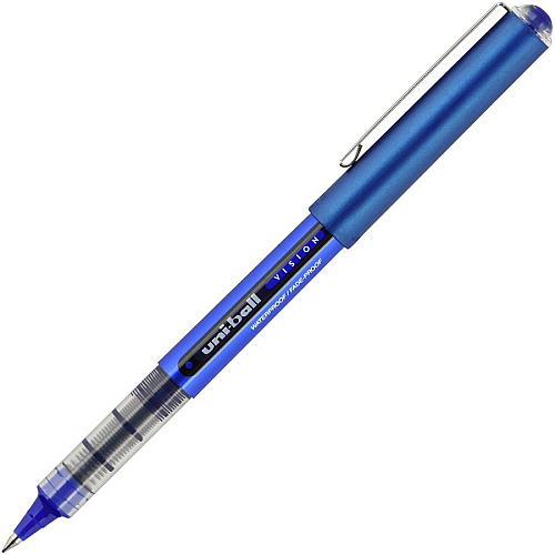 uni-ball uniball&trade; Vision Rollerball Pen 0.38 mm Ultra Micro Pen Point - Blue Ink - 1 Dozen (70132)