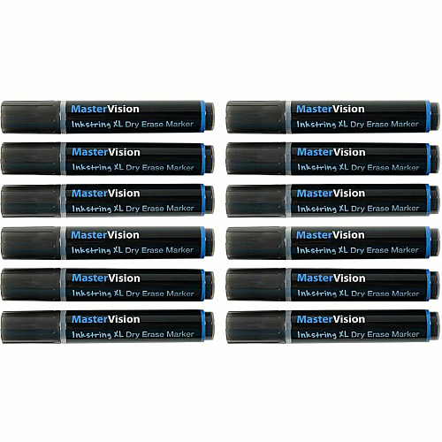 Bi-silque Inkstring XL Dry Erase Markers 3 mm Bullet Marker Point - Erasable - Black Ink - Gel-based - 12 / Pack (PE4301)