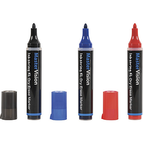 Bi-silque Inkstring XL Dry Erase Markers 3 mm Bullet Marker Point - Erasable - Black Ink - Gel-based - 12 / Pack (PE4301)