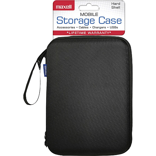Maxell Mobile Storage Case External Dimensions: 6.8" Length x 1.5" Width x 9.5" Height - Zipper Closure - Black - For Electronic Components, Plug, Connector, Cable - 1 Each (199536)
