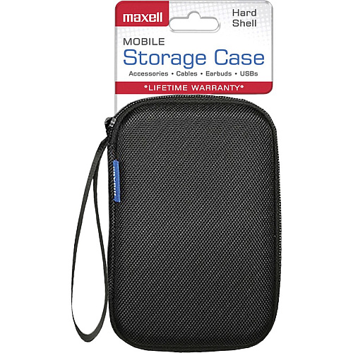 Maxell Mobile Storage Case External Dimensions: 4.5" Length x 1.5" Width x 6.8" Height - Zipper Closure - Black - For Electronic Components, Plug, Connector, Cable - 1 Each (195515)
