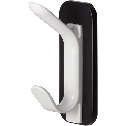 Lorell Magnetic Double Coat Hook for Coat, Clothes - Plastic - White - 1 Each (LLR02872)