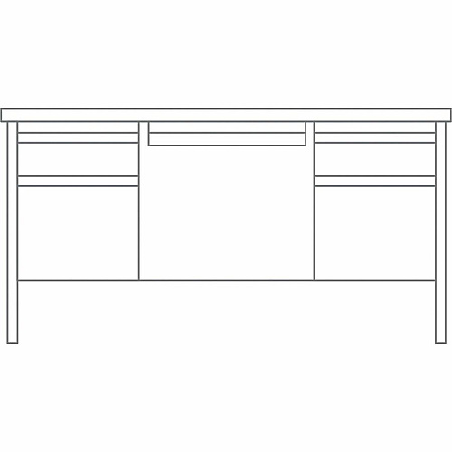 Lorell Fortress Series Double-Pedestal Desk 30" Height x 60" Width x 29.5" Depth, x 1.1" Thickness Top, 0.8" Height Modesty PanelFile Drawer(s) - Double Pedestal - Square Edge - Material: Steel - Finish: Black (LLR60930)