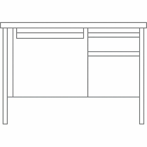 Lorell Fortress Series 48" Right-Pedestal Teachers Desk 30" Height x 48" Width x 29.5" Depth, 0.8" Height Modesty Panel - Single Pedestal on Right Side - T-mold Edge - Material: Steel - Finish: Black (LLR03156)