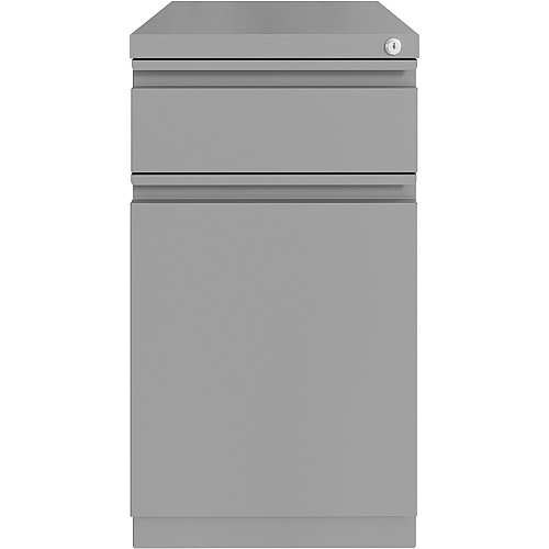 Lorell Mobile File Cabinet with Backpack Drawer 20" Height x 15" Width x 27.8" Depth - 2 x Box, File Drawer(s) - Finish: Silver (LLR03104)