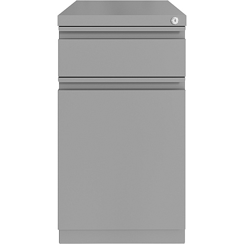 Lorell Mobile File Cabinet with Backpack Drawer 20" Height x 15" Width x 27.8" Depth - 2 x Box, File Drawer(s) - Finish: Silver (LLR03104)