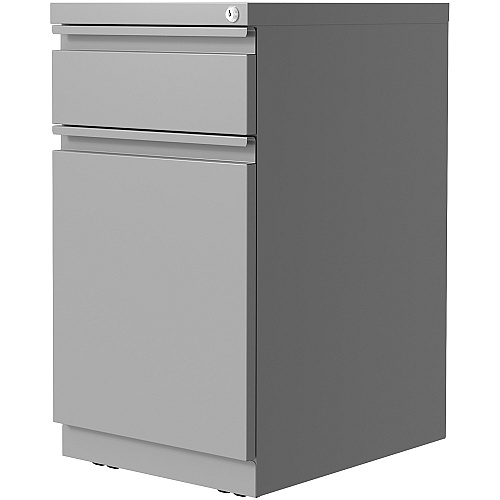 Lorell Mobile File Cabinet with Backpack Drawer 20" Height x 15" Width x 27.8" Depth - 2 x Box, File Drawer(s) - Finish: Silver (LLR03104)