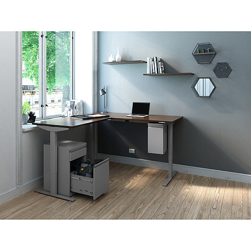 Lorell Mobile File Cabinet with Backpack Drawer 20" Height x 15" Width x 27.8" Depth - 2 x Box, File Drawer(s) - Finish: Silver (LLR03104)