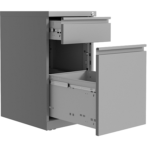 Lorell Mobile File Cabinet with Backpack Drawer 20" Height x 15" Width x 27.8" Depth - 2 x Box, File Drawer(s) - Finish: Silver (LLR03104)
