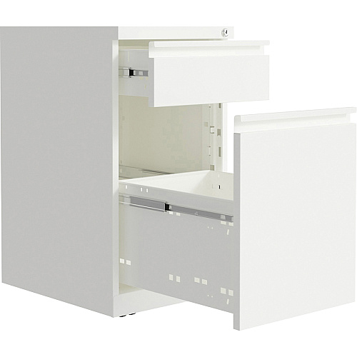 Lorell Mobile File Cabinet with Backpack Drawer 20" Height x 15" Width x 27.8" Depth - 2 x Box, File Drawer(s) - Finish: White (LLR03103)