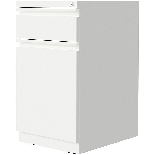 Lorell Mobile File Cabinet with Backpack Drawer 20" Height x 15" Width x 27.8" Depth - 2 x Box, File Drawer(s) - Finish: White (LLR03103)